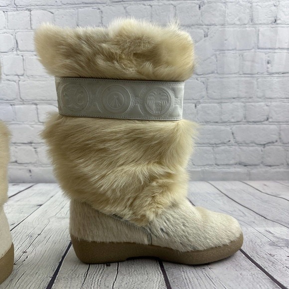 PAJAR OSCAR ITALIAN Sport Goat Hair Boots Ivory‎ WOMENS SZ US 6.5 EU 37 - Picture 6 of 16